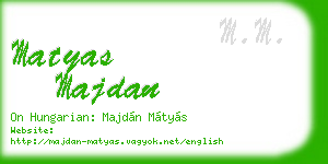 matyas majdan business card